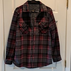 Fleece plaid jacket